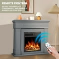 thumbnail image 6 of KISSAIR Electric Fireplace Mantel Package Wooden Surround Firebox TV Stand Free Standing Electric Fireplace Heater with Logs, Adjustable Led Flame, Remote Control, 750W-1500W, Grey, 6 of 7