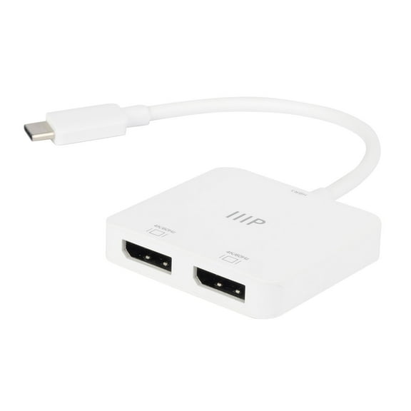 Monoprice USB-C to Dual 4K DisplayPort Adapter (Dual 4K@60Hz) Compatible with Thunderbolt 3 Devices with Windows and MacOS