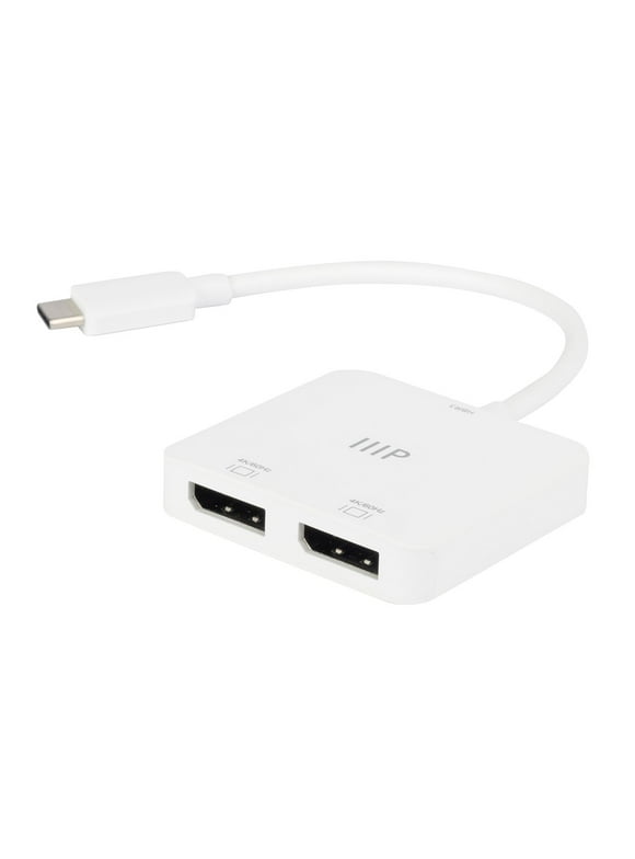 Monoprice USB-C to Dual 4K DisplayPort Adapter (Dual 4K@60Hz) Compatible with Thunderbolt 3 Devices with Windows and MacOS