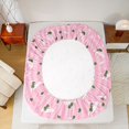 thumbnail image 4 of Manfei Pink Geometric Lines Fitted Sheet Queen,Fashion Goblet Pattern Bedding,3 Pieces,1 Fitted Sheet and 2 Pillowcases, 4 of 6
