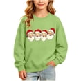 thumbnail image 2 of Qzwdhjm Girls Christmas Sweatshirts Xams Santa Cute Crewneck Sweatshirt with Thin Fleece Long Sleeve Graphic Winter Pullovers 2-15 Year, 2 of 9