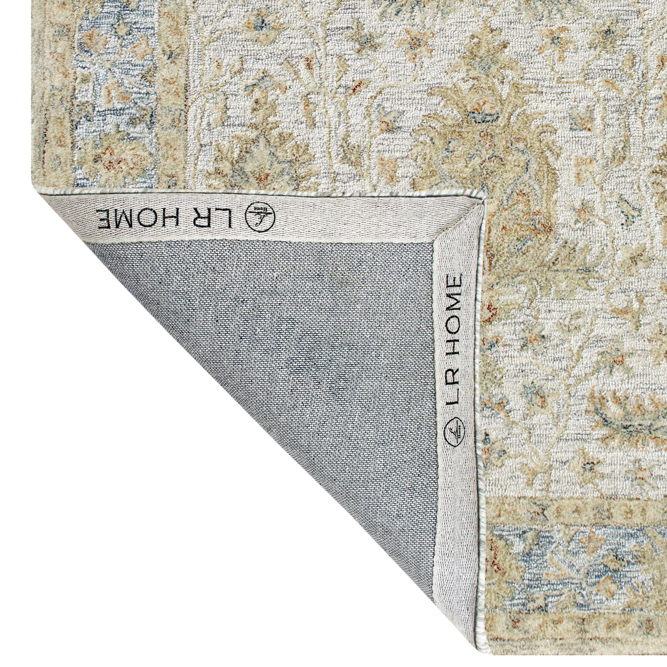 Harlow Hill 2' x 3' Blue/Taupe Floral Traditional Wool Indoor Area Rug