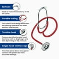 thumbnail image 2 of Dixie EMS Single Head Lightweight Stethoscope, Latex Free, for Doctors, Nurses, Students, Medical and Home Use - Red, 2 of 5