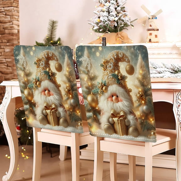 Oioii 19.29x22.83in 3D Style Christmas Chair Covers Are Suitable for Home and Dining Room Christmas Chair Back Decorations., Xmas Holiday Decor, Festive Home Accents, G
