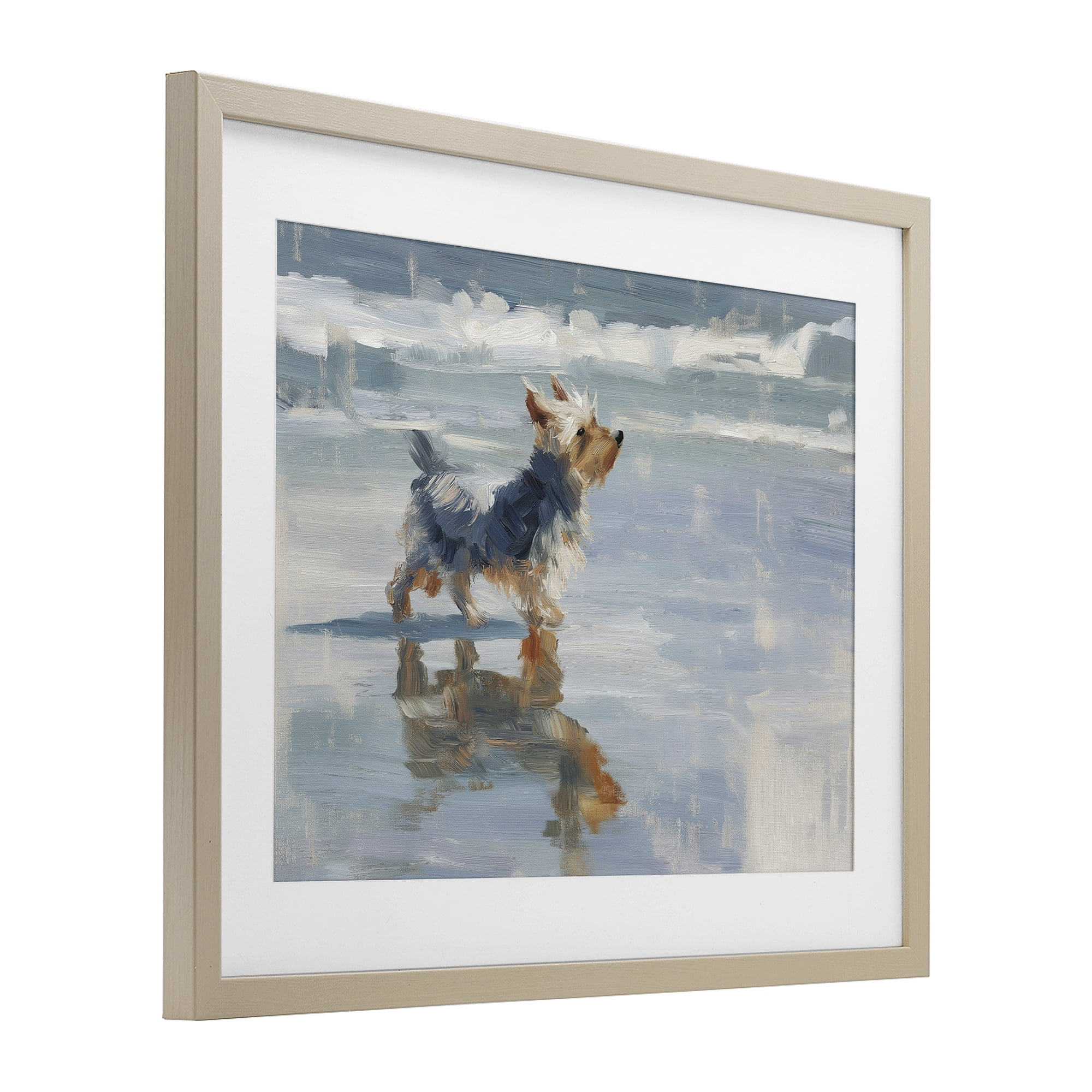 Stupell Industries Yorkie's Quiet Moment Birch Framed Print Under Glass, design by Svetlana Aleynikova