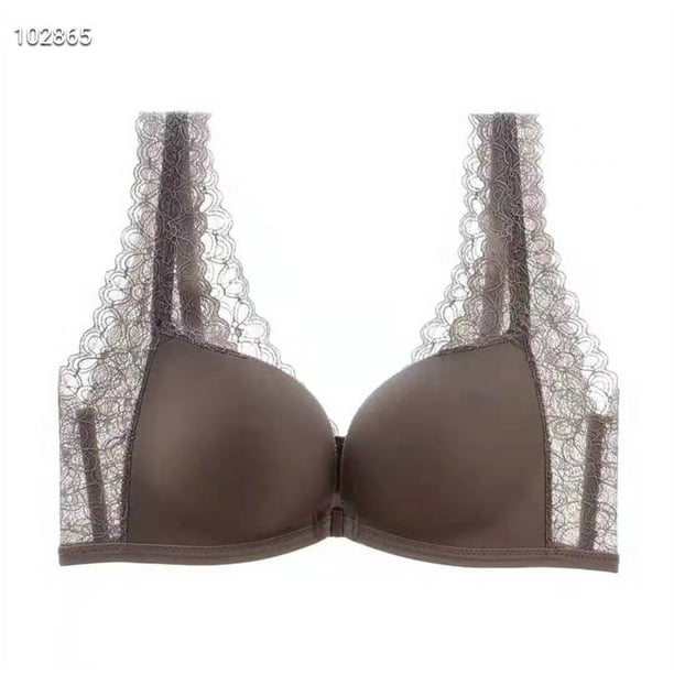Sujetador push-up sexy con hebilla delantera y encaje en la espalda para mujer, cómodo y sin aros, con forma de C variable y pecho pequeño