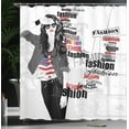 thumbnail image 4 of Ambesonne USA Shower Curtain, Modern Teen Girl USFlag, 69"Wx75"L, White Black Red, 4 of 5