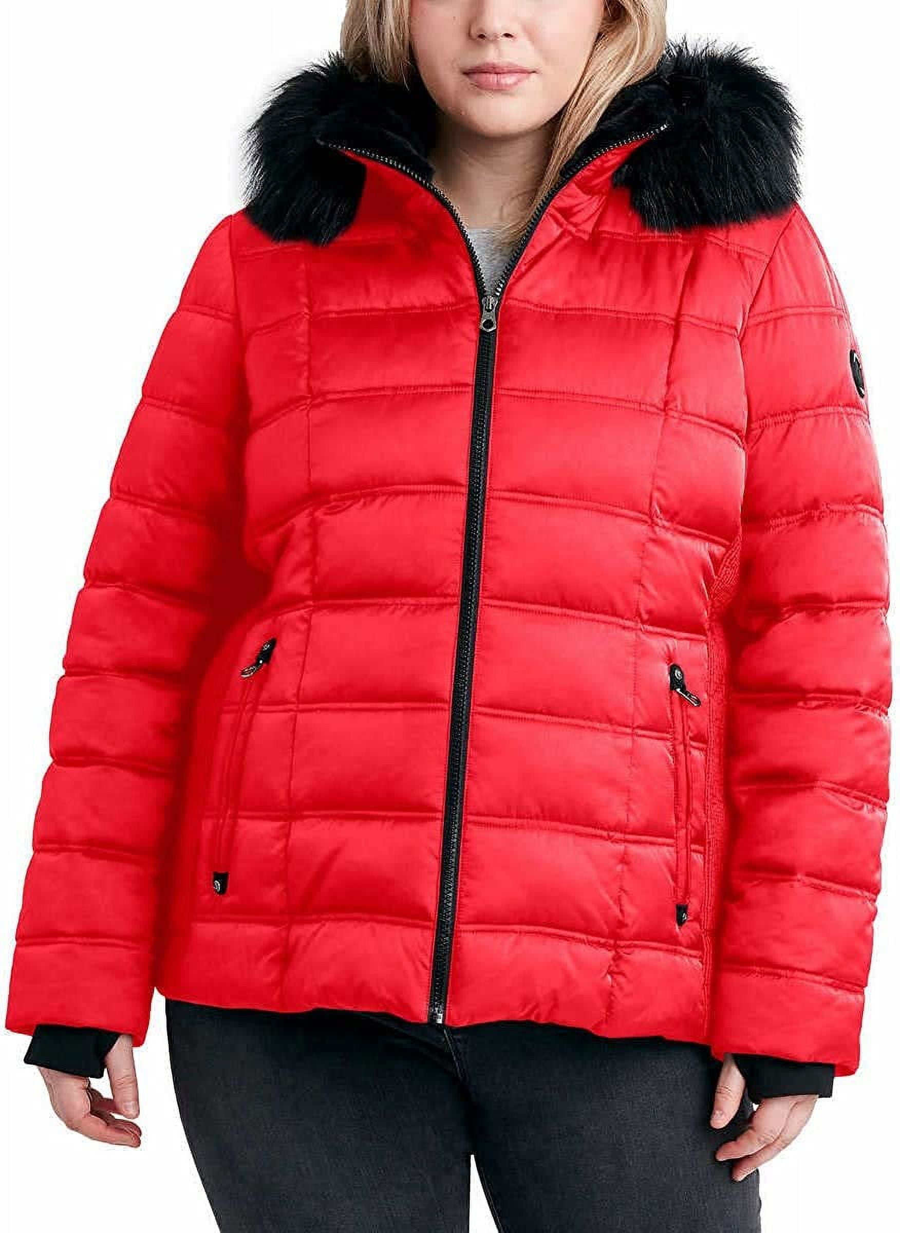 Nautica Women's Belted Hooded Faux-Fur-Trim Puffer Coat - Macy's