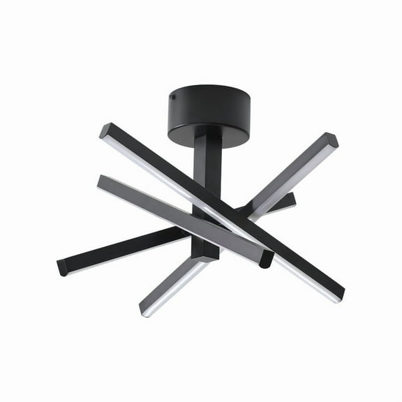 12-Inch Modern Geometric Starburst LED Ceiling Light – Black Finish, Dimmable, 3 Color Temperatures for Living Room, Bedroom & Hallway