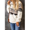 thumbnail image 1 of ABPHQTO Jersey de mujer de forro polar blanco extragrande con cuello y cremallera, 1 of 5