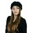 thumbnail image 3 of Dublin Newsboy Cap for Women Cancer Headwear Chemo Hat Cabbie Ladies Head Coverings Tweed Chenille (Black), 3 of 4