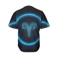 thumbnail image 2 of Blue Aries Zodiac Sign Print Active Baseball Jersey for Men and Women, Zodiac Horoscope Button Down Women’s Baseball Team Shirts., 2 of 4