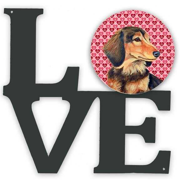 Carolines Treasures LH9166WALV Dachshund Hearts Love and Valentines Day Portrait Metal Wall Artwork LOVE 12X12
