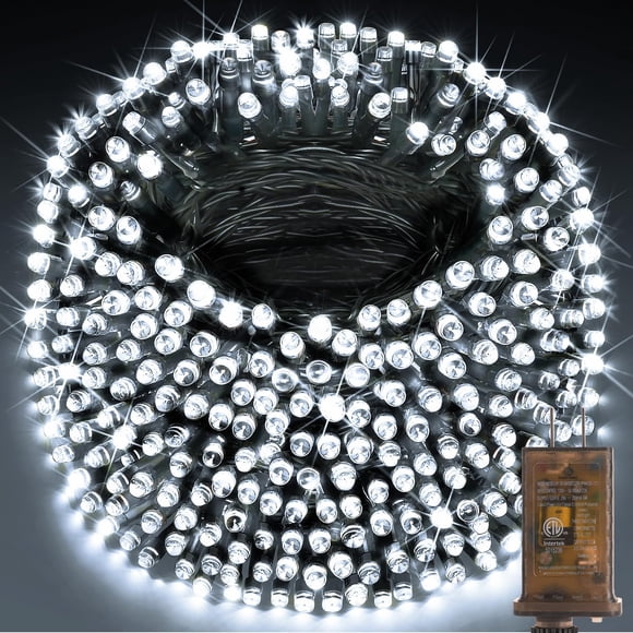 Cadena de luces KNONEW, 123 m, 1000 LED, impermeables, color blanco frío