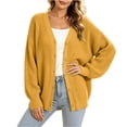 thumbnail image 3 of Meichang Oversized Cardigan Sweaters for Women Open Front Long Sleeve Chunky Cardigan Knit Sweater Fall Winter Soft Button Down Cardigans Yellow XXXL, 3 of 9
