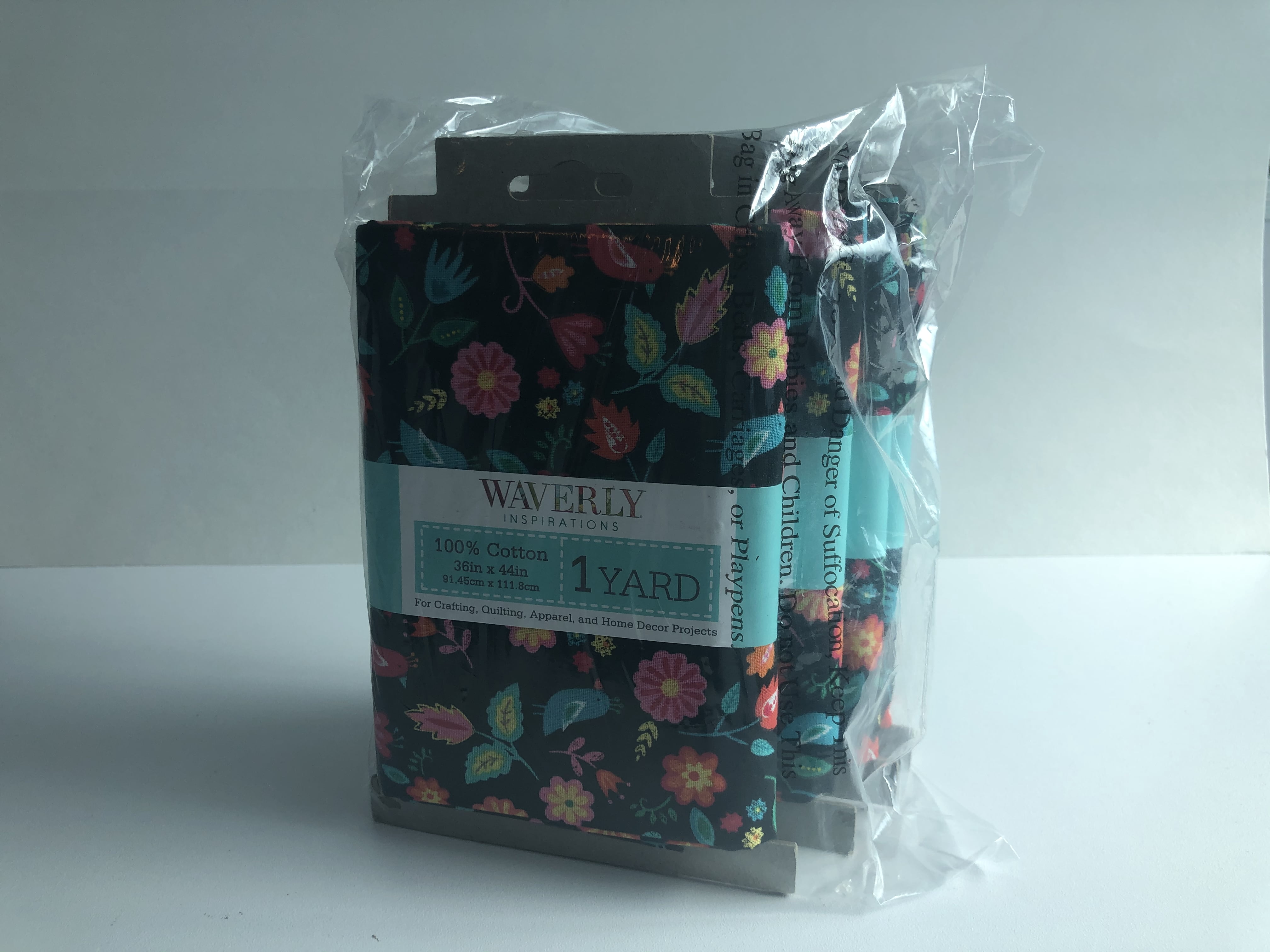Waverly Inspirations 1 Yard Cut 100% Cotton Prints Fabric Happy Birds Black Multi 44" Wide for Quilting & Sewing