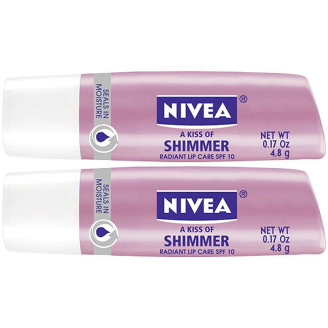 Barra de labios Nivea Lip Care A Kiss Of Shimmer - Brillo perlado - Paquete de 2