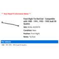 thumbnail image 2 of Front Right Tie Rod End - Compatible with 1988 - 1991, 1993 - 1995 Audi 90 Quattro 1989 1990 1994, 2 of 2