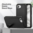 thumbnail image 3 of for iPhone 16e Case, iPhone 16e Phone Case with Built in Kickstand, Shockproof/Dustproof/Drop Proof Heavy Duty Military-Grade Rugged Protective Cover for iPhone 16e,Black,For iPhone 16e, 3 of 8