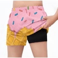 thumbnail image 2 of Crunowin Boys Summer Shorts Ice Cream Print Elastic Waist Lightweight Beach Shorts Pink Size 7, 2 of 6