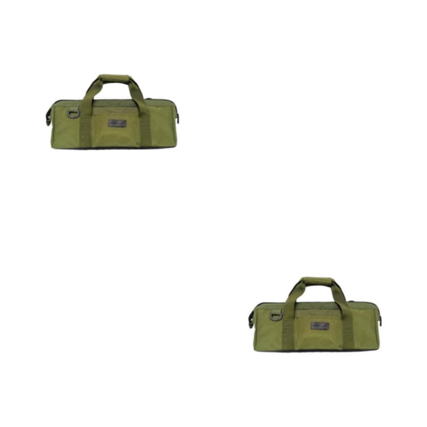 Greeniant Bolsa de almacenamiento de herramientas multifuncional, tienda de campaña, clavos, caja de transporte de viento, gran capacidad, Verde oscuro 2Conjunto