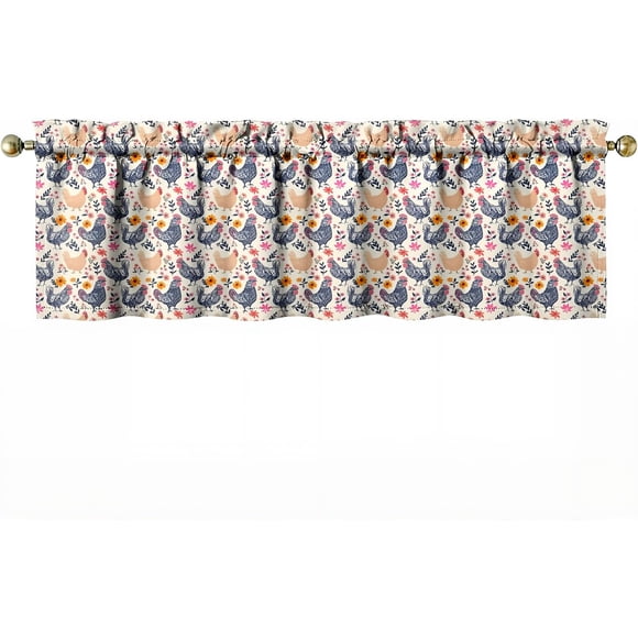 1 Pce Ensemble de Rideaux et Cantonnières de Cuisine avec Poules pour Fenêtres Rideaux de Fenêtre de Cuisine avec Coq Décoration au-Dessus de l'Évier 18x54 Po