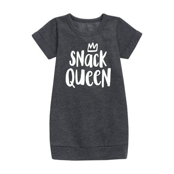 Instant Message - Snack Queen - Toddler & Youth Girls Fleece Dress