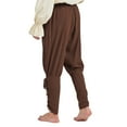 Ponceau Mens Pirate Pants Ankle Banded Renaissance Pants Medieval Viking Navigator Pants