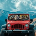 thumbnail image 3 of KUIFORTI Raccoon Windshield Sun Shade for Jeep Wrangler TJ JK JKU JL JLU ,Aluminum Foil Film Car Window Shades for Front Window,Effectively Blocking Heat and UV Rays, 3 of 6