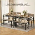 thumbnail image 3 of Dining Table Set for 4, Lofka 4 Pieces MDF Kitchen Table with Chairs and Bench Set, Storage Rack, for Dining Room & Small Spaces, Gray, 3 of 6