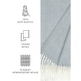 thumbnail image 3 of Comfort Canopy - Ultra Soft Duskblue Herringbone Throw Blanket with Fringed Edges - Made from 100% Acrylic for Ultimate Softness, 3 of 9