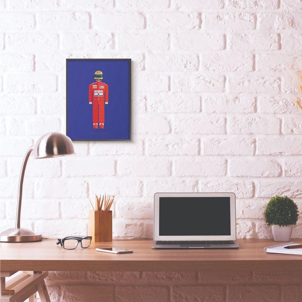 Stupell Industries Ayrton Senna Famous People Characters Fashion Design Framed Wall Art by Fred Birchal