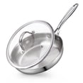 thumbnail image 1 of Cooks Standard Stainless Steel Frying Pan with Lid, 8-Inch Multi-Ply Clad Wok Stir Fry Pan, Kitchen Skillet, Silver, 1 of 8
