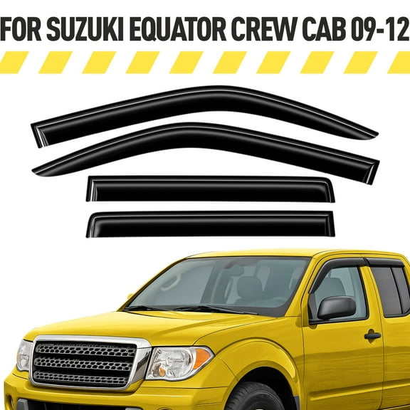AEROGUYS Tape-On Window Deflectors Extra Durable Window Visors Rain Guards Compatible with Equator 2009-2013 Crew Cab, Sun Visors, Wind Vent Visors, Car Accessories - 4 pcs. AG0201