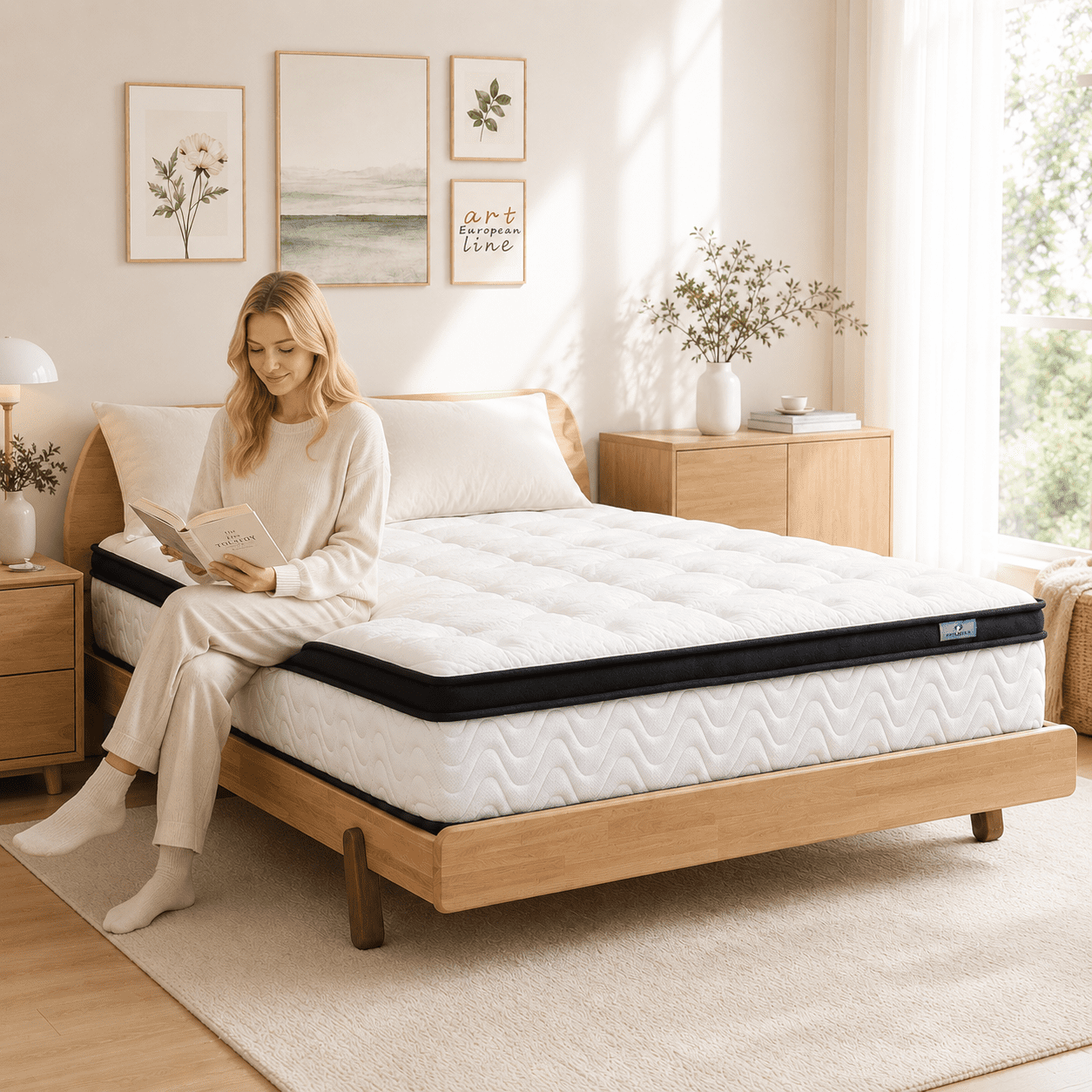 Full Mattress, 10 Inch Hybrid Mattress in a Box, Gel Memory Foam Mattress, Individually Wrapped Pocket Coils Innerspring Mattress, Support & Pressure Relief, Medium Firm Feel, 54"*75"