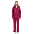 thumbnail image 1 of FELFEMO Womens Satin Pajamas Loungewear Two-piece Sleepwear Button-Down Pj Set, 1 of 6