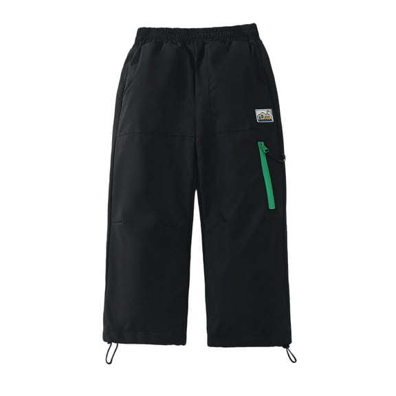 Hienoo Girls Performance Snow Pants Lined Zip Pocket Pants Elastic Waist Trousers