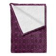 thumbnail image 2 of Lattice Soft Flannel Fleece Blanket, Abstract Symmetric Pattern with Geometric Elements in Pink Color Shade, Cozy Plush for Indoor and Outdoor Use, 50" x 60", Dark Brown and Magenta, by Ambesonne, 2 of 5