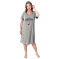 thumbnail image 5 of FEREMO Plus Size Nightgowns for Women Short Sleeve Printed Sleepwear Long Comfy Sleep Gown 2 Pack (1X), 5 of 7