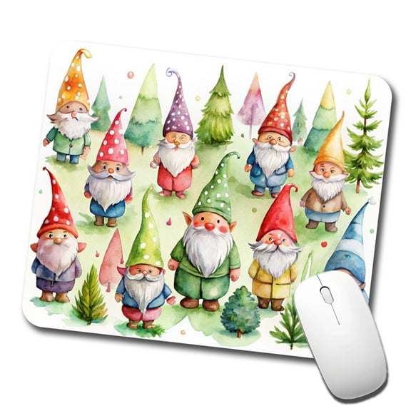 Lots Of Gnomes Watercolor Mouse Pad Low Profile Gaming Mat