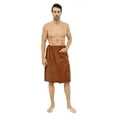 thumbnail image 3 of Txmasen Men Soft Bathrobes Shower Wrap Sauna Gym Swimming Holiday Spa Bath Beach Towel Wearable Bath Towel Brown, 3 of 9