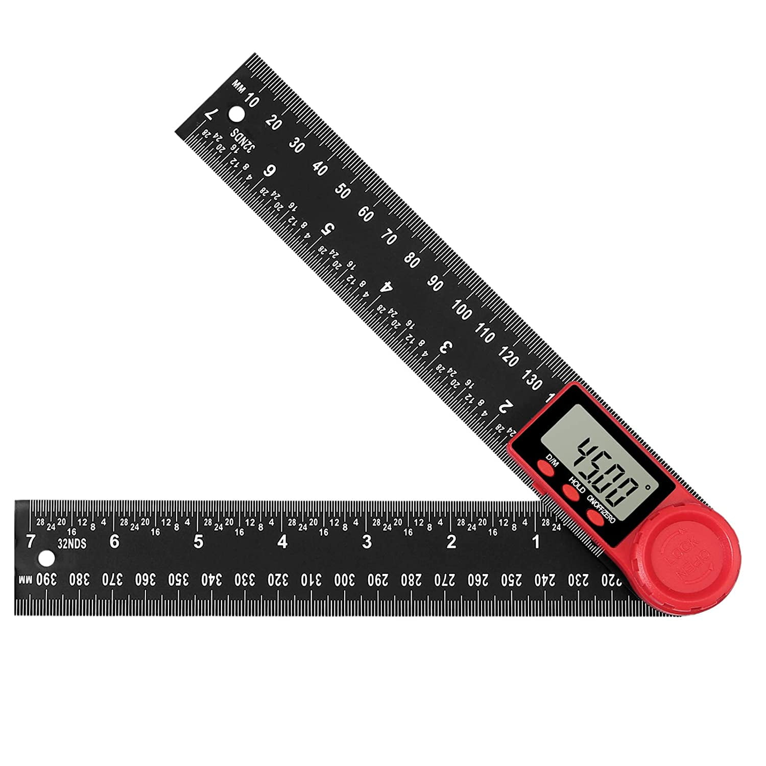 0-200MM 360 Degree Digital Angle Finder Meter Ruler Gauge Protractor 2 In 1 