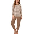 thumbnail image 2 of Xdegoge Tween Girls Pajamas Sets 2 Piece Lounge Soft Long Sleeve Plaid Checkered Top and Jogger Pants Matching Set Comfy Daily Sleepwear Pjs, 2 of 6