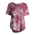 thumbnail image 3 of Time and Tru Women's Short Sleeve V-Neck Tunic T-Shirt, 3 of 6