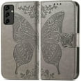 thumbnail image 2 of Designed for Galaxy A14 5G Phone Case Wallet,Women Flip Folio Cover with Credit Card Holders Butterfly Embossed PU Leather Kickstand Wrist Strap Purse Case for Samsung A14 5G 6.6 inch (Gray), 2 of 14