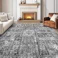 thumbnail image 6 of Vintage Washable Area Rug - Stylish Indoor Rug For Living, Dining Or Bedroom - Lightweight Carpet With Non-Slip Backing - Foldable For Easy Placement And Maintenance - Grey, 6 of 6