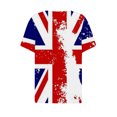 thumbnail image 5 of Fiudx Ropa de Mujer Camiseta Holgada con Cuello En V y Estampado Del Día de La Independencia para Mujer, 5 of 5
