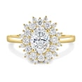 thumbnail image 3 of ESTE ORIGIN 2.00Ct Oval Cut Lab-Grown Diamond Cathedral Double Halo Engagement Ring in 18K Yellow Gold for Women, 3 of 6