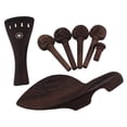 thumbnail image 1 of Piezas de violín 4/4 Wenge Madera Chinrest & Tailpiece Endpin, 1 of 5