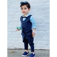 thumbnail image 6 of CARETOO Baby Boy Clothes Suits Infant Gentleman Shirt Dress Vest Pants Berets Hat Bowtie Outfits Set, 6 of 10